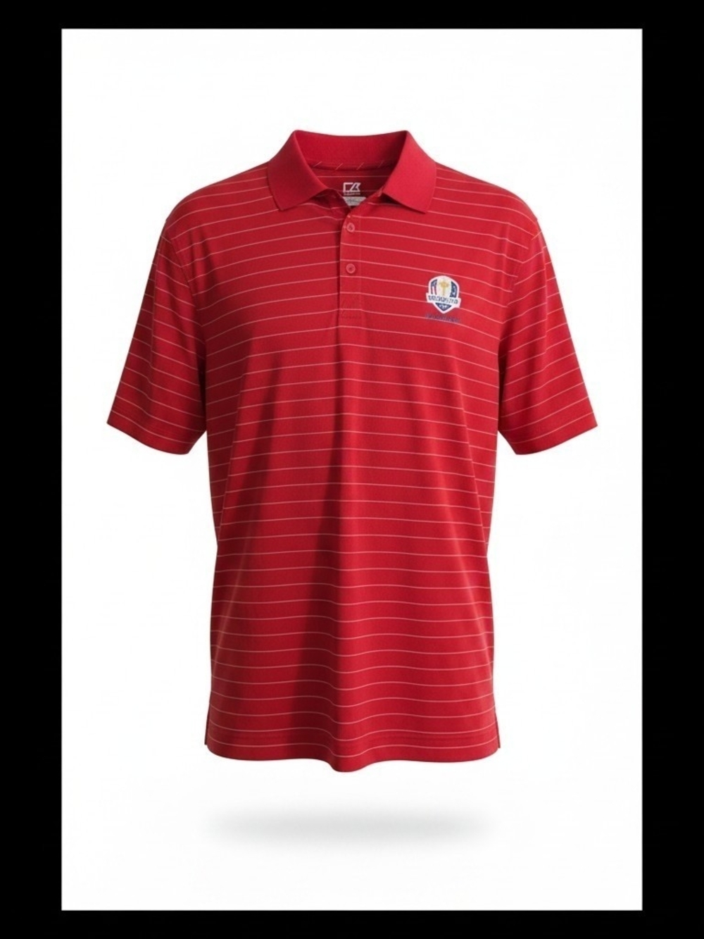 Cutter & Buck Red Striped Polo with Embroidered Logo